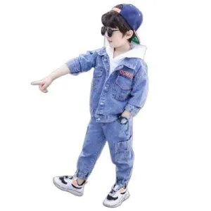 بدلة قفز جينز دنمين طويلة ولادي للبيع بالجملة عالية الجودة للأطفال High Quality Wholesale Boys Long Denim Jeans Jumpsuit for Kids