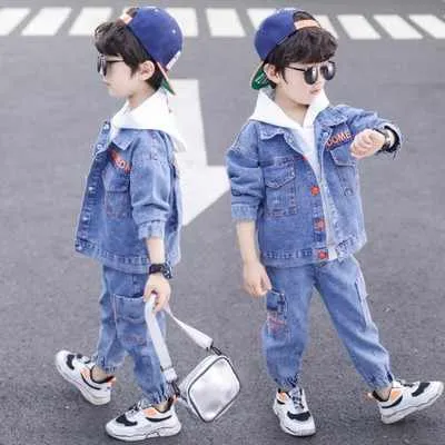بدلة قفز جينز دنمين طويلة ولادي للبيع بالجملة عالية الجودة للأطفال High Quality Wholesale Boys Long Denim Jeans Jumpsuit for Kids