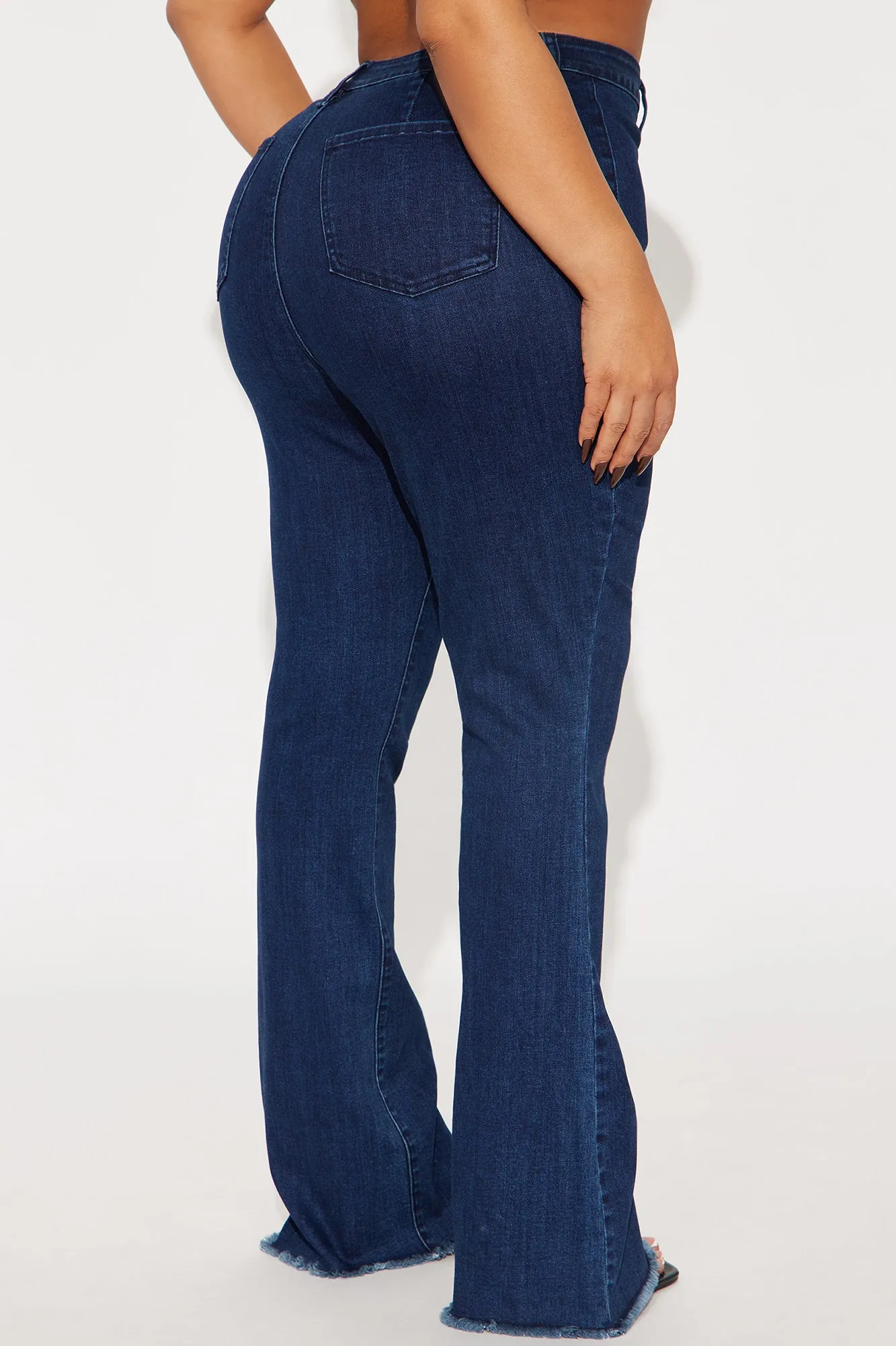 15 Minutes Of Fame High Waisted Flare Jeans - Acid Wash Denim