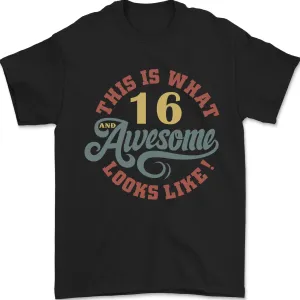 16th Birthday 60 Year Old Awesome Looks Like Mens T-Shirt 100% Cotton