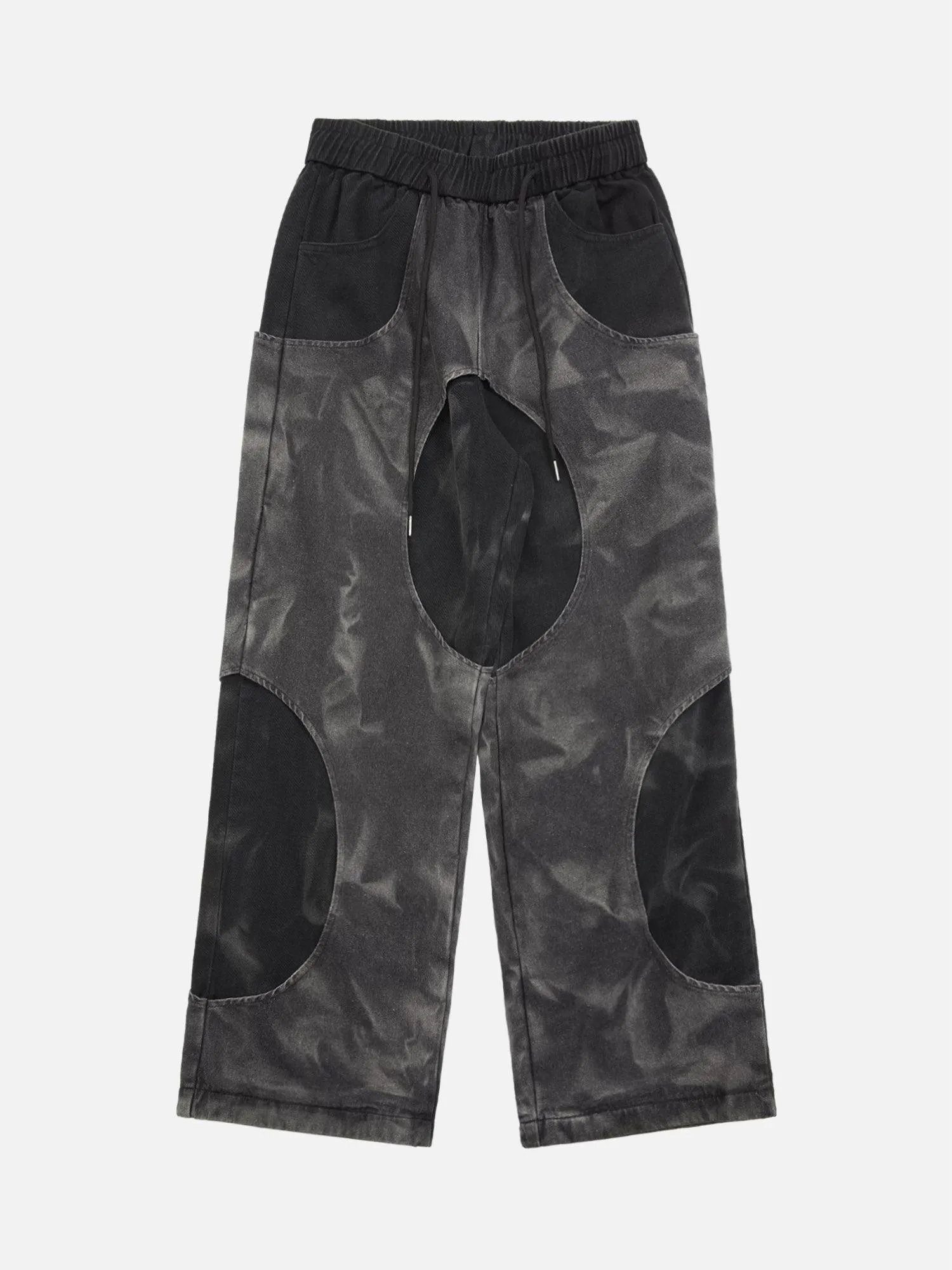 1984 Distressed Tie-dye Cutout Hip-hop Sweatpants