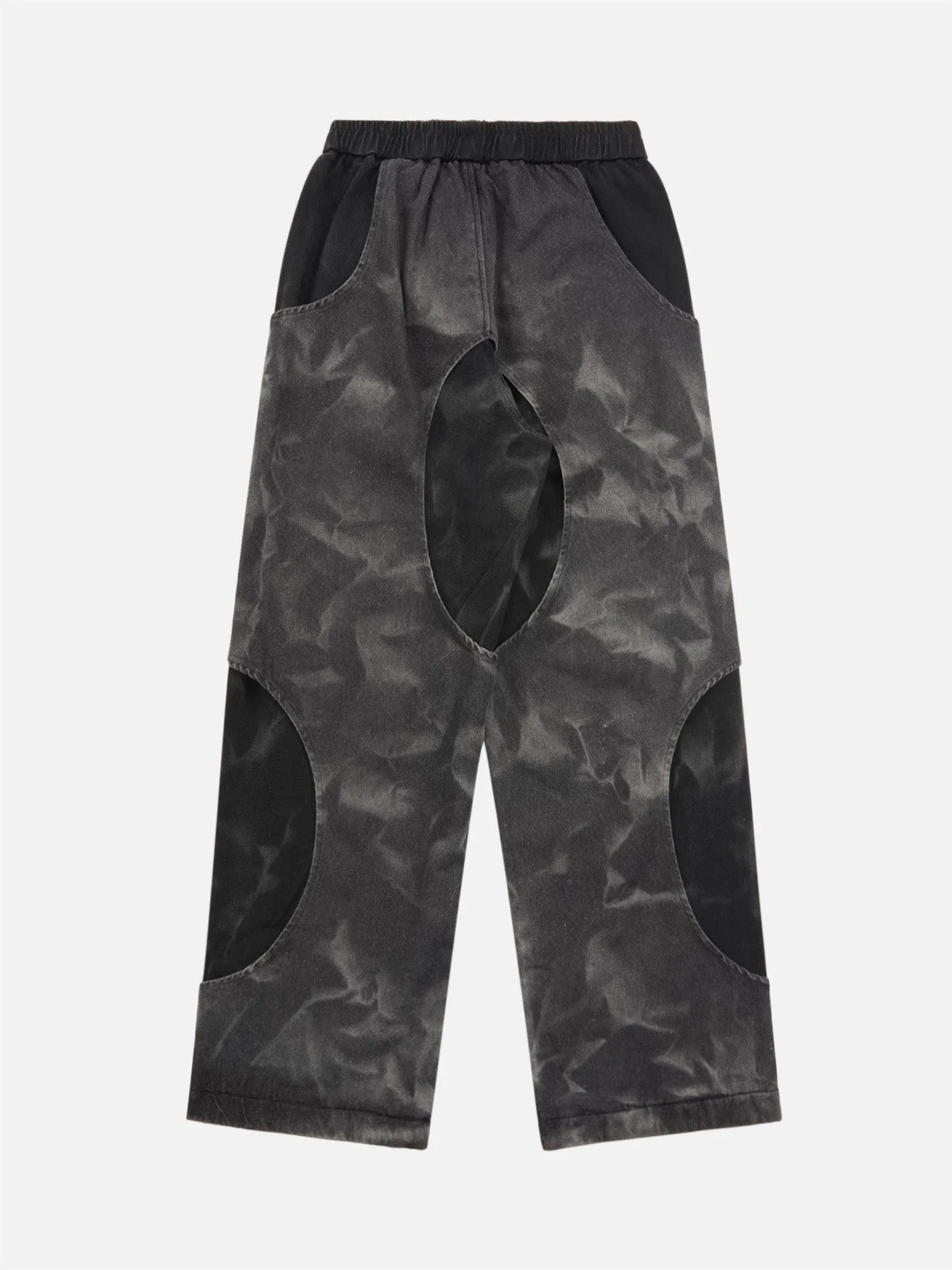 1984 Distressed Tie-dye Cutout Hip-hop Sweatpants