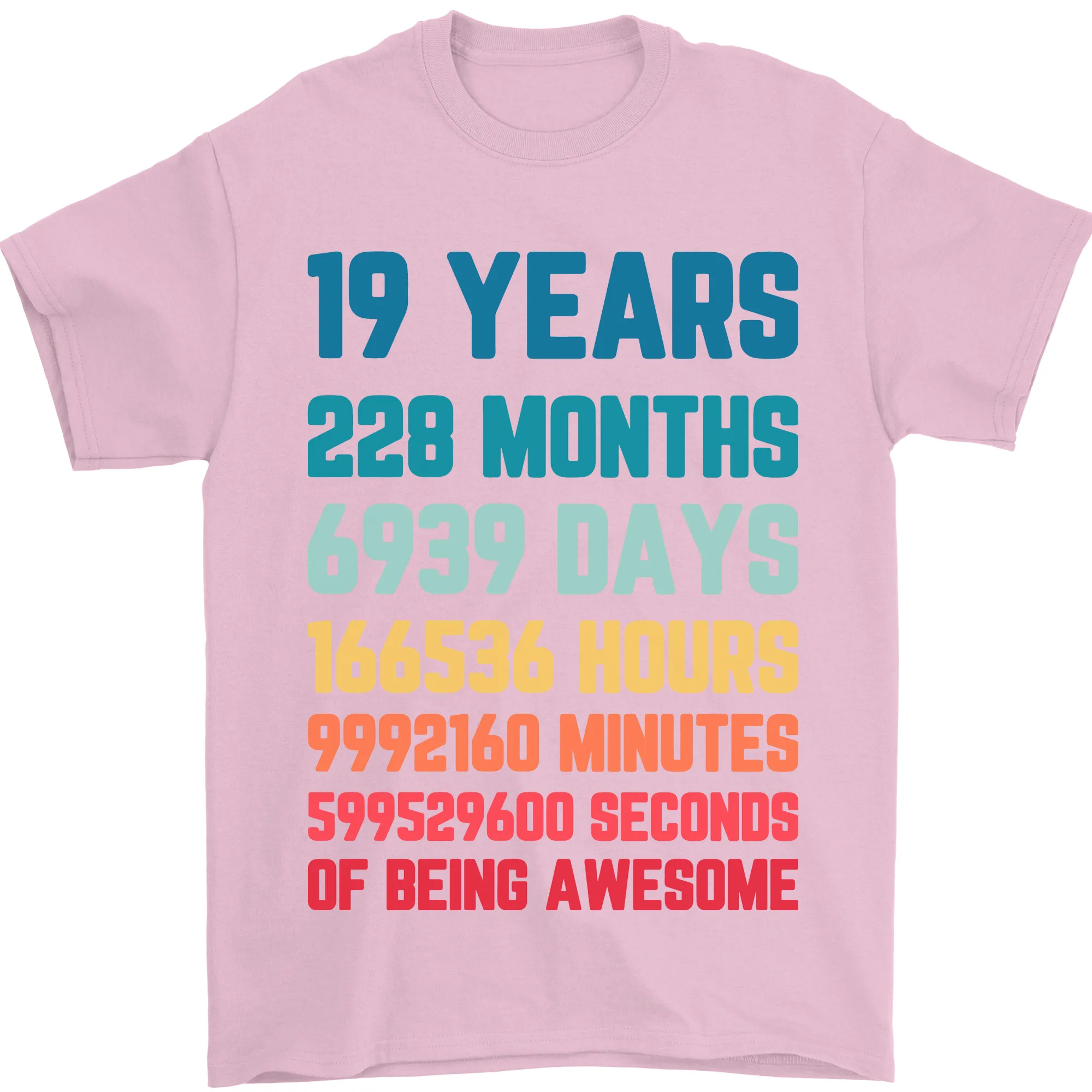 19th Birthday 19 Year Old Mens T-Shirt 100% Cotton