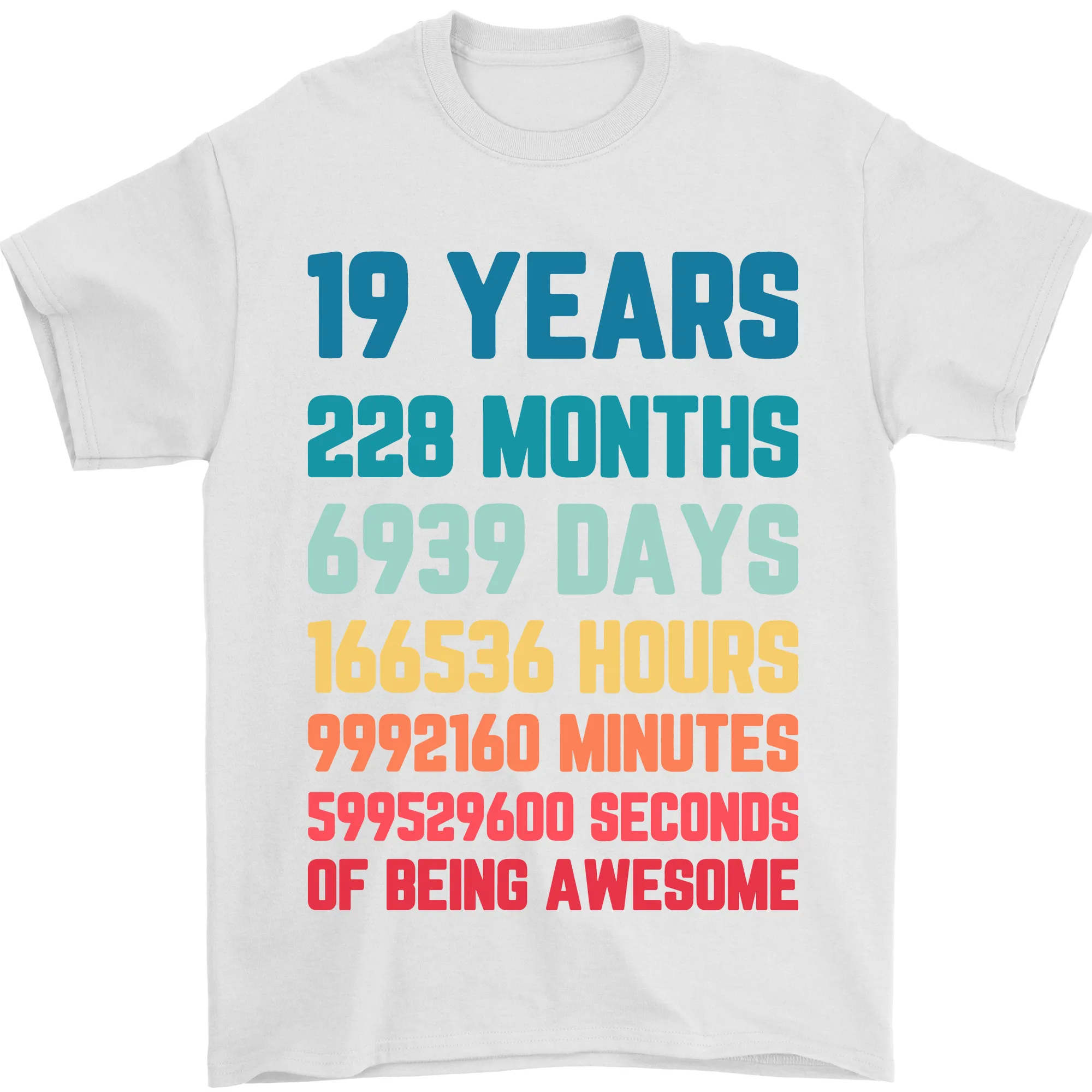 19th Birthday 19 Year Old Mens T-Shirt 100% Cotton