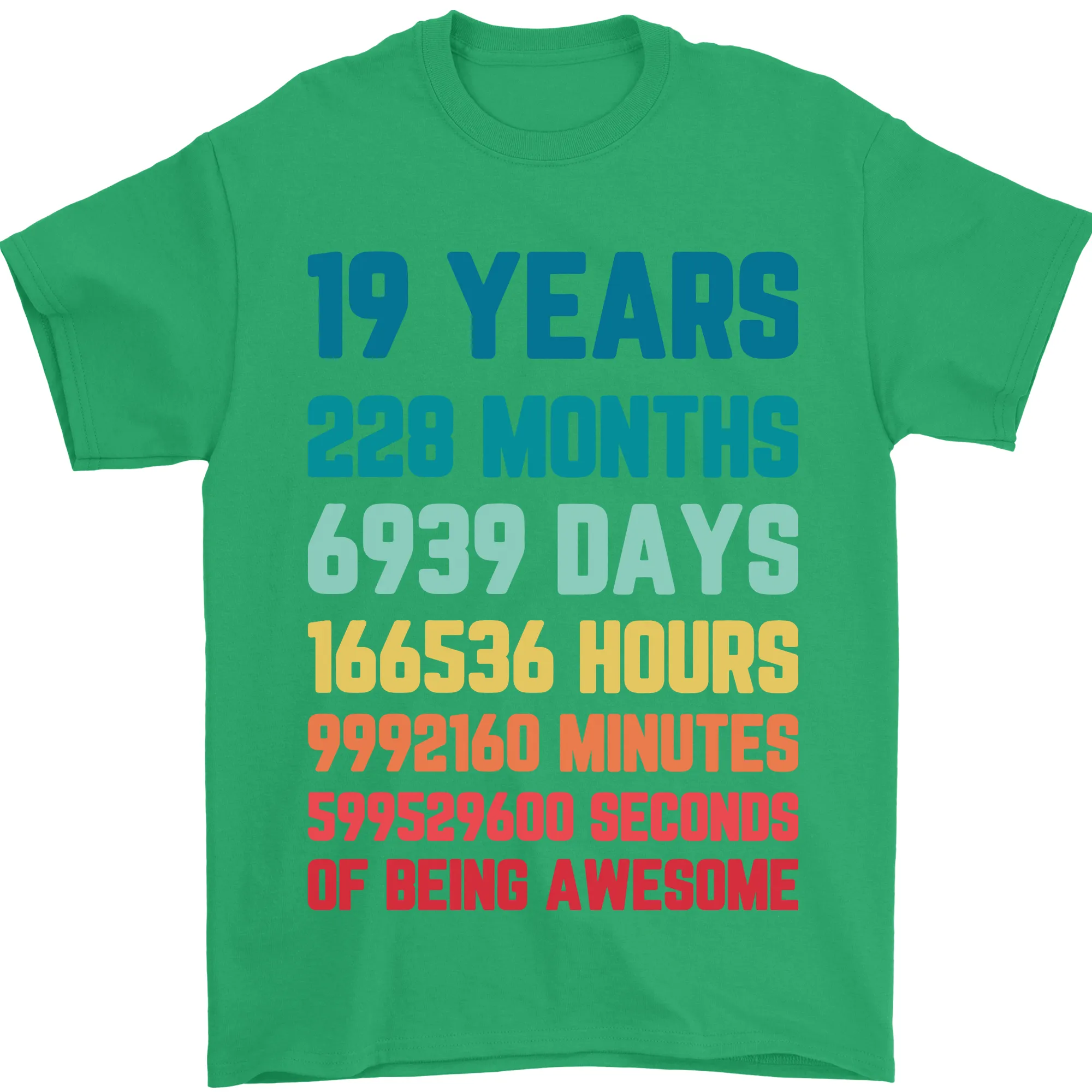 19th Birthday 19 Year Old Mens T-Shirt 100% Cotton