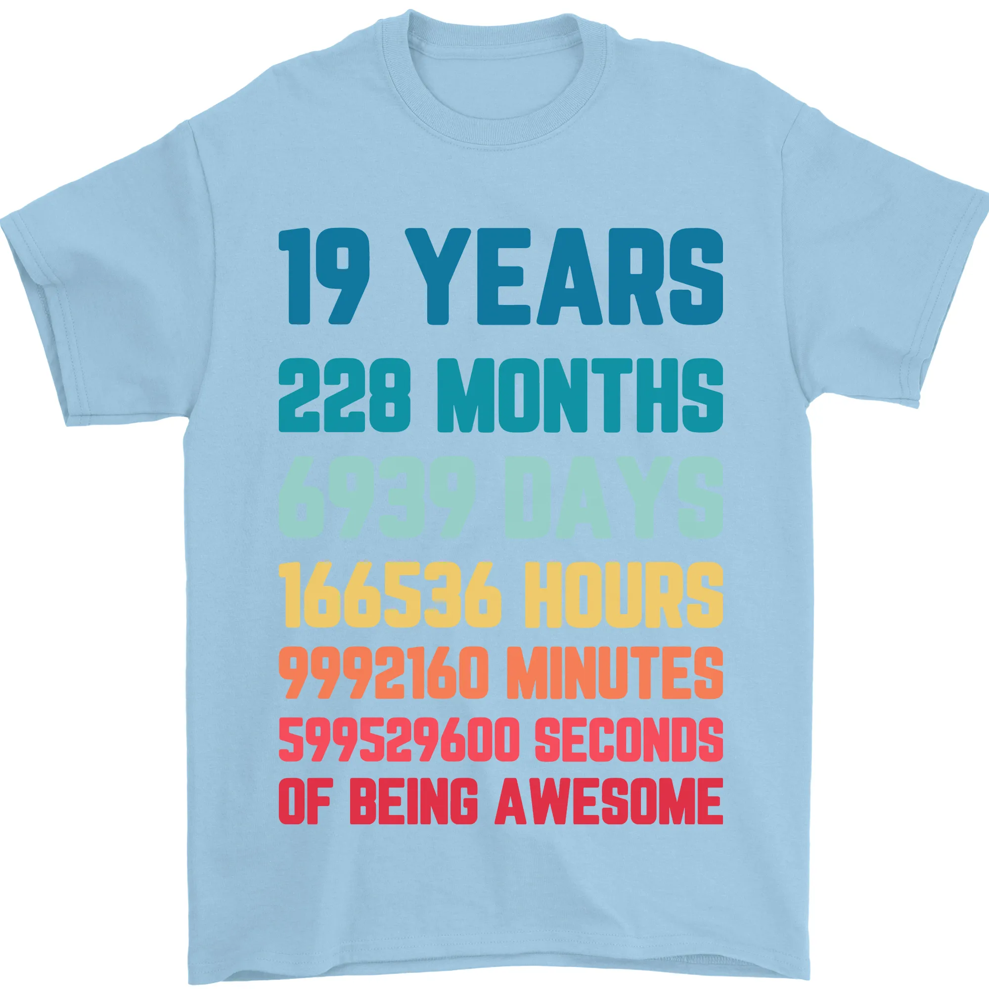 19th Birthday 19 Year Old Mens T-Shirt 100% Cotton
