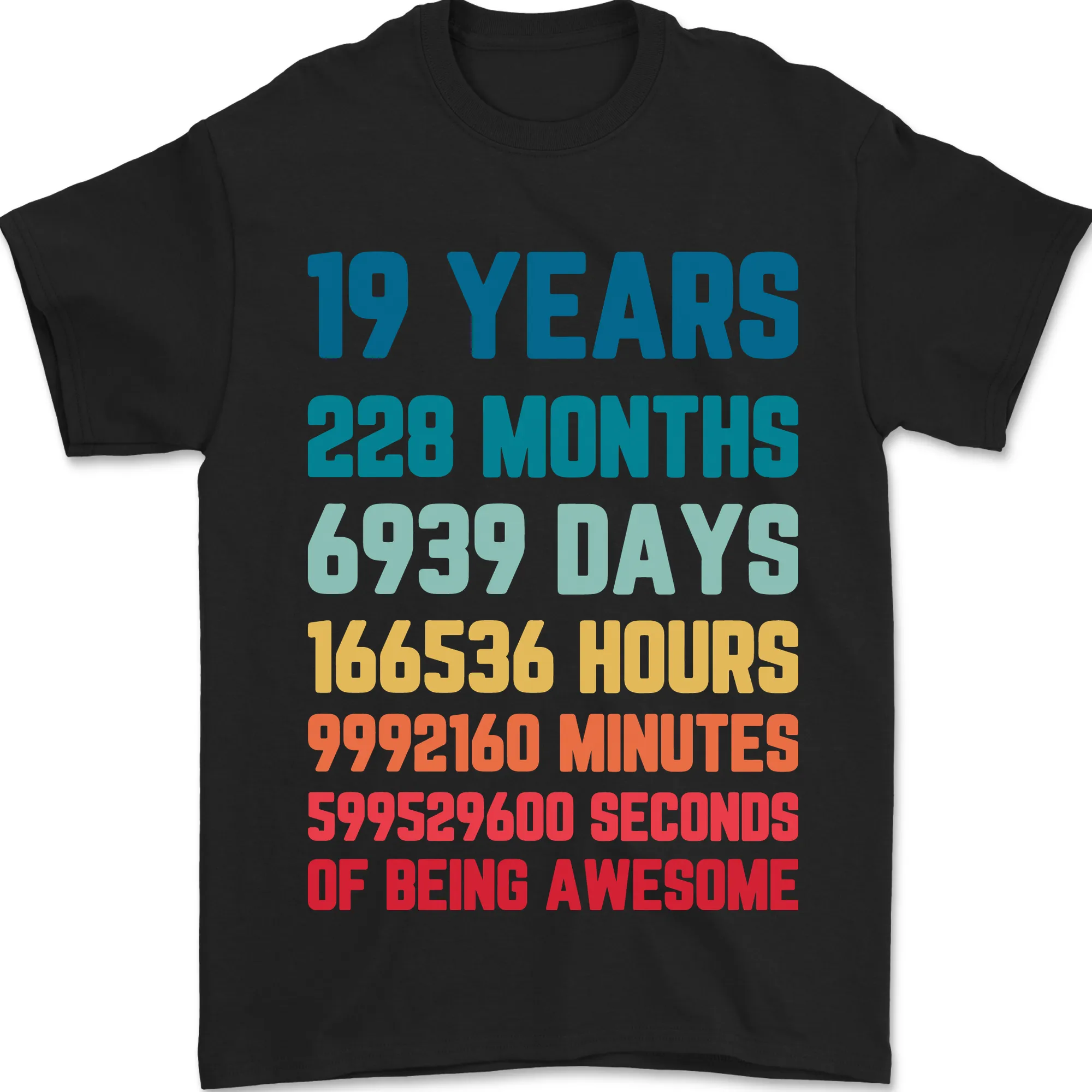 19th Birthday 19 Year Old Mens T-Shirt 100% Cotton