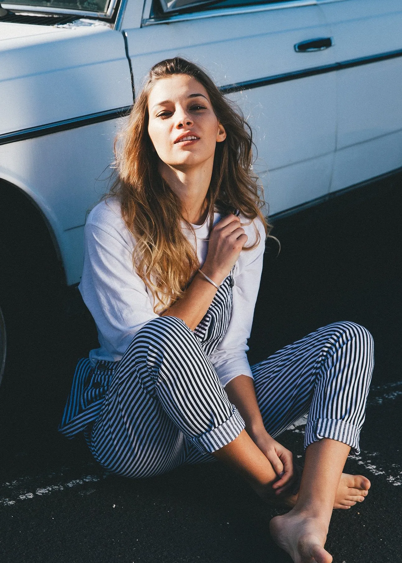 Afends Womens Siren - Denim Long Overalls