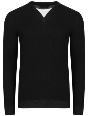 Antoni Jumper with Inner Mock T-Shirt in Black - Dissident