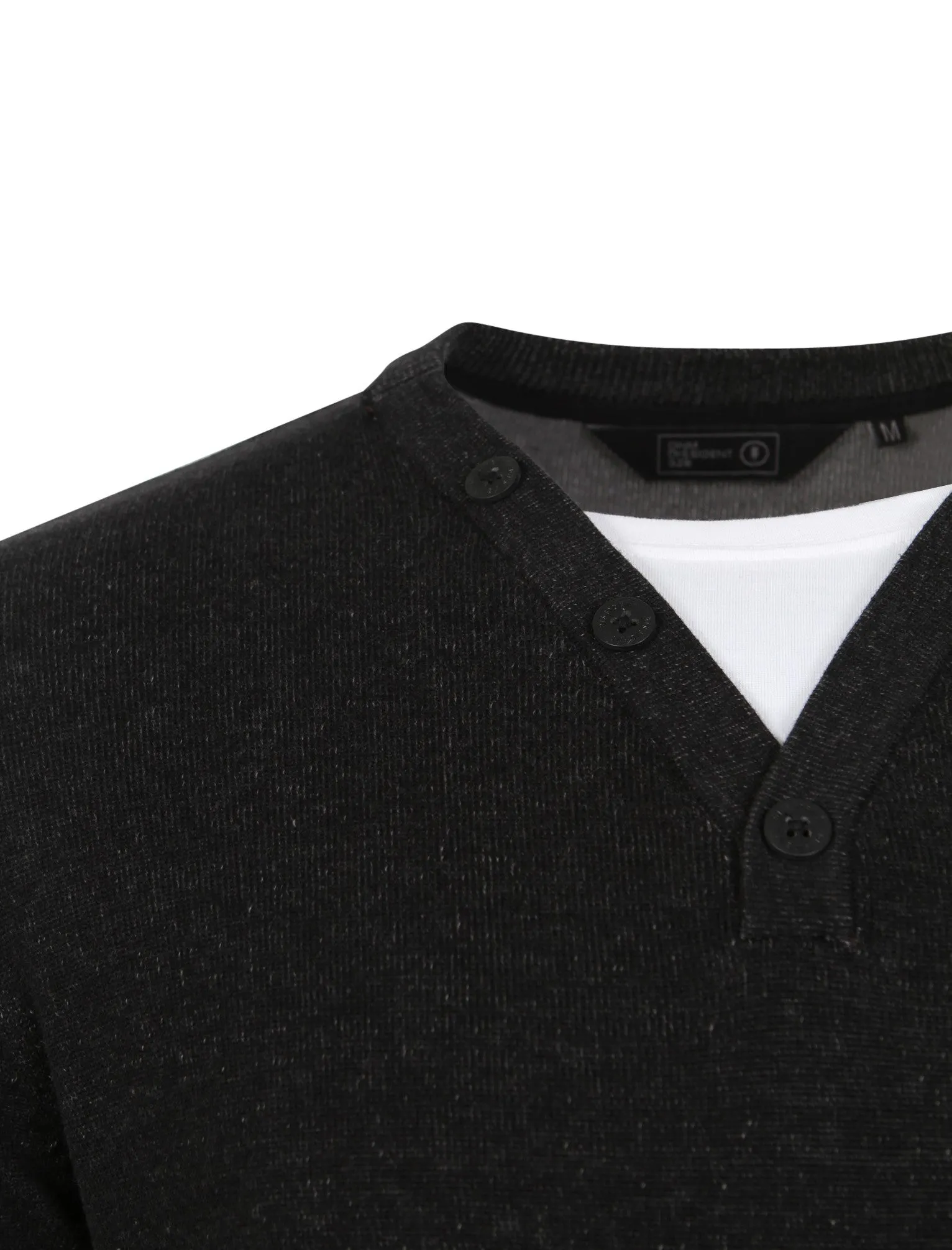 Antoni Jumper with Inner Mock T-Shirt in Black - Dissident
