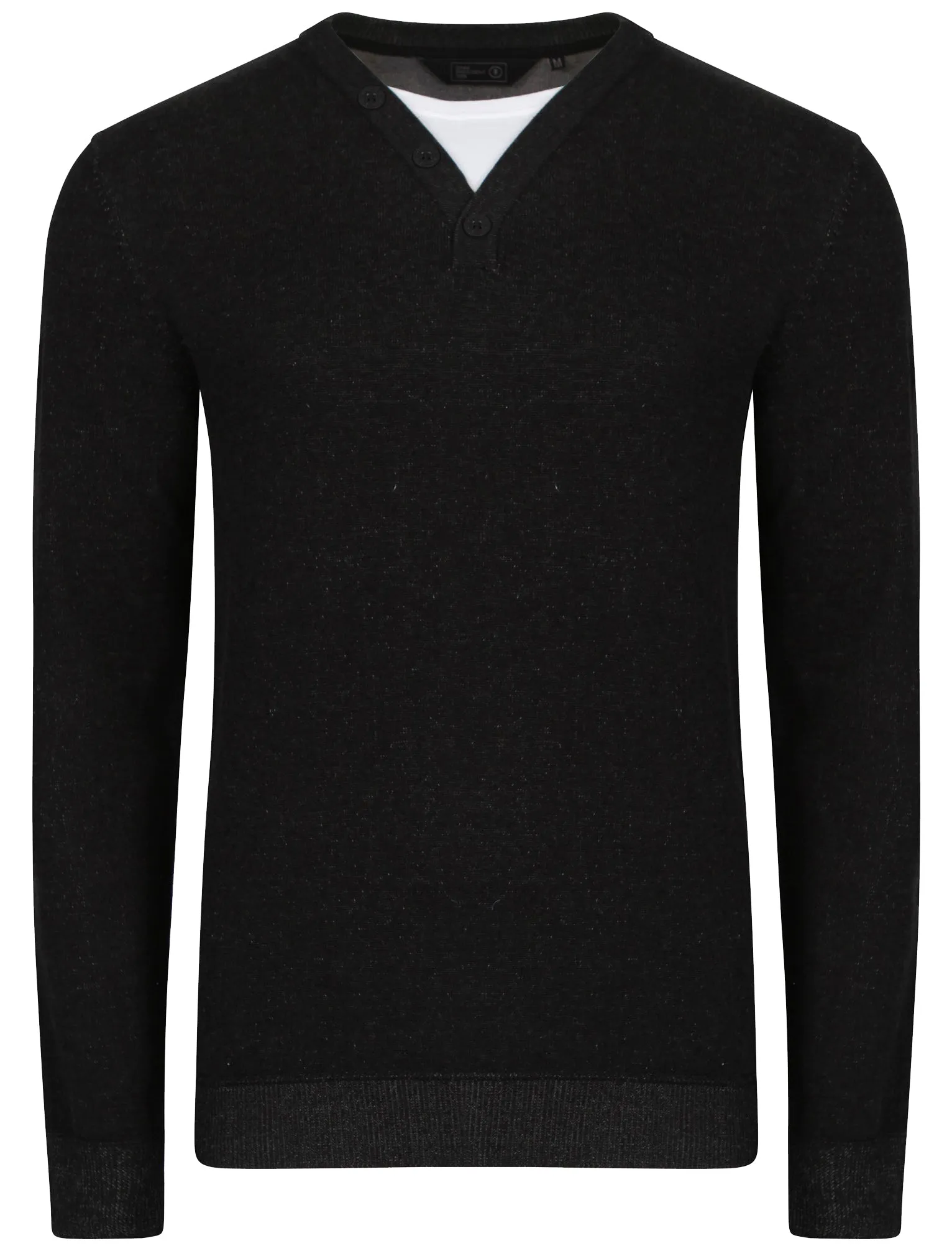 Antoni Jumper with Inner Mock T-Shirt in Black - Dissident