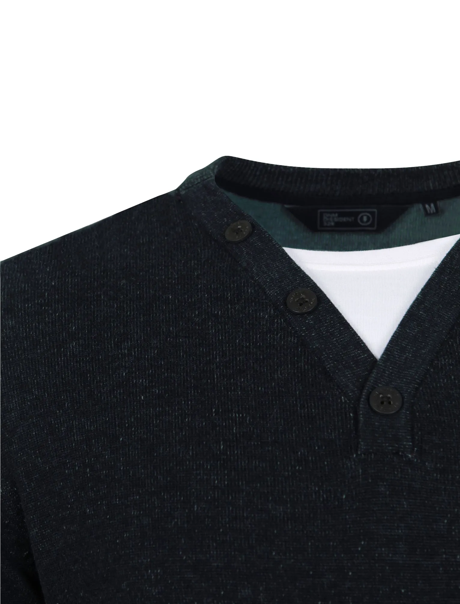 Antoni Jumper with Inner Mock T-Shirt in Dark Navy - Dissident