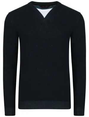 Antoni Jumper with Inner Mock T-Shirt in Dark Navy - Dissident