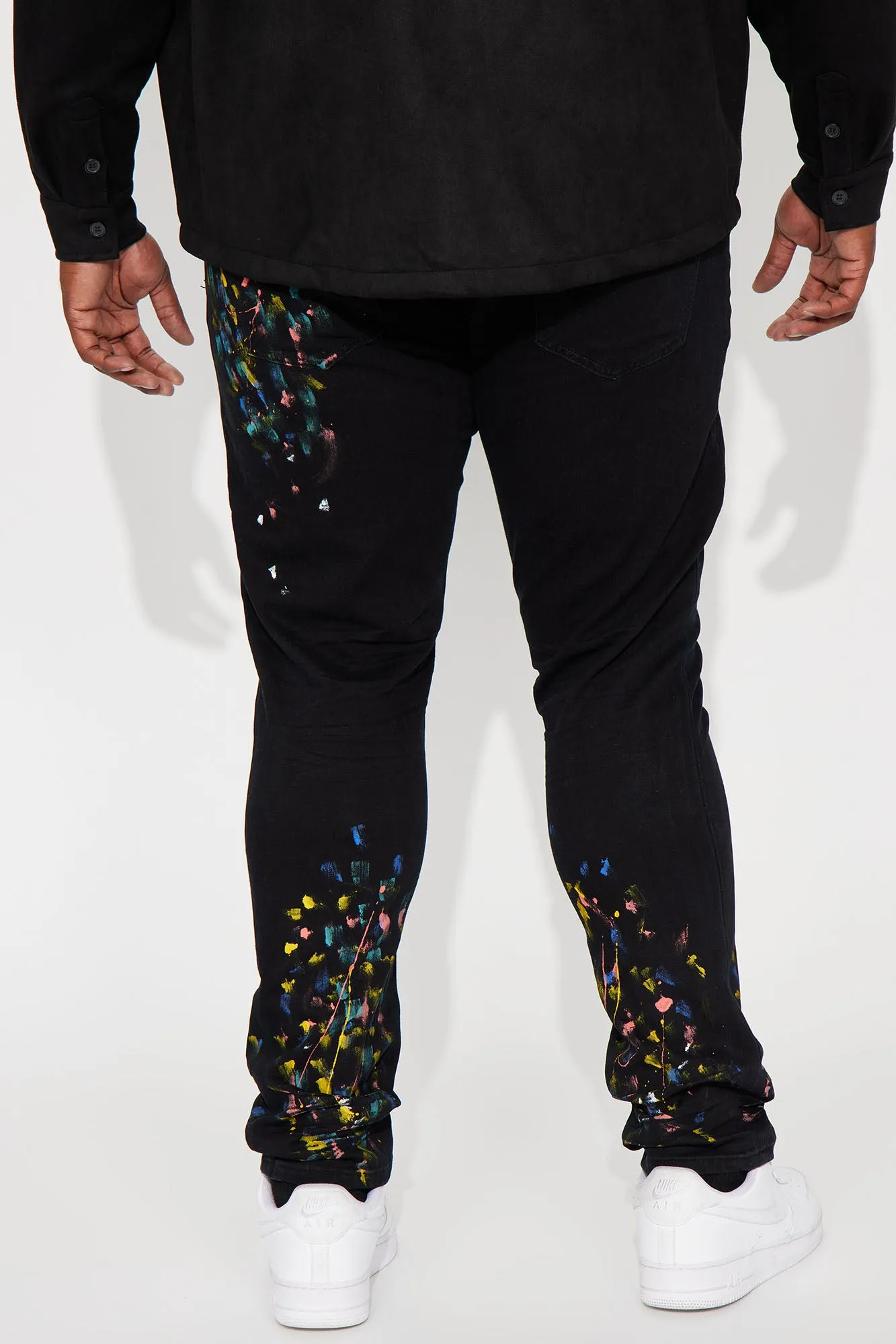 Bad Ways Paint Splatter Skinny Jeans - Black