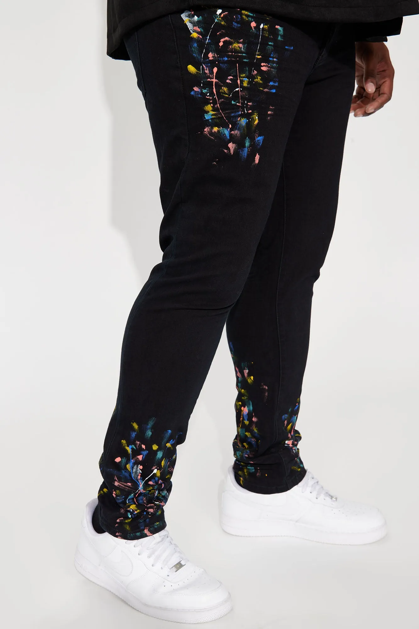 Bad Ways Paint Splatter Skinny Jeans - Black