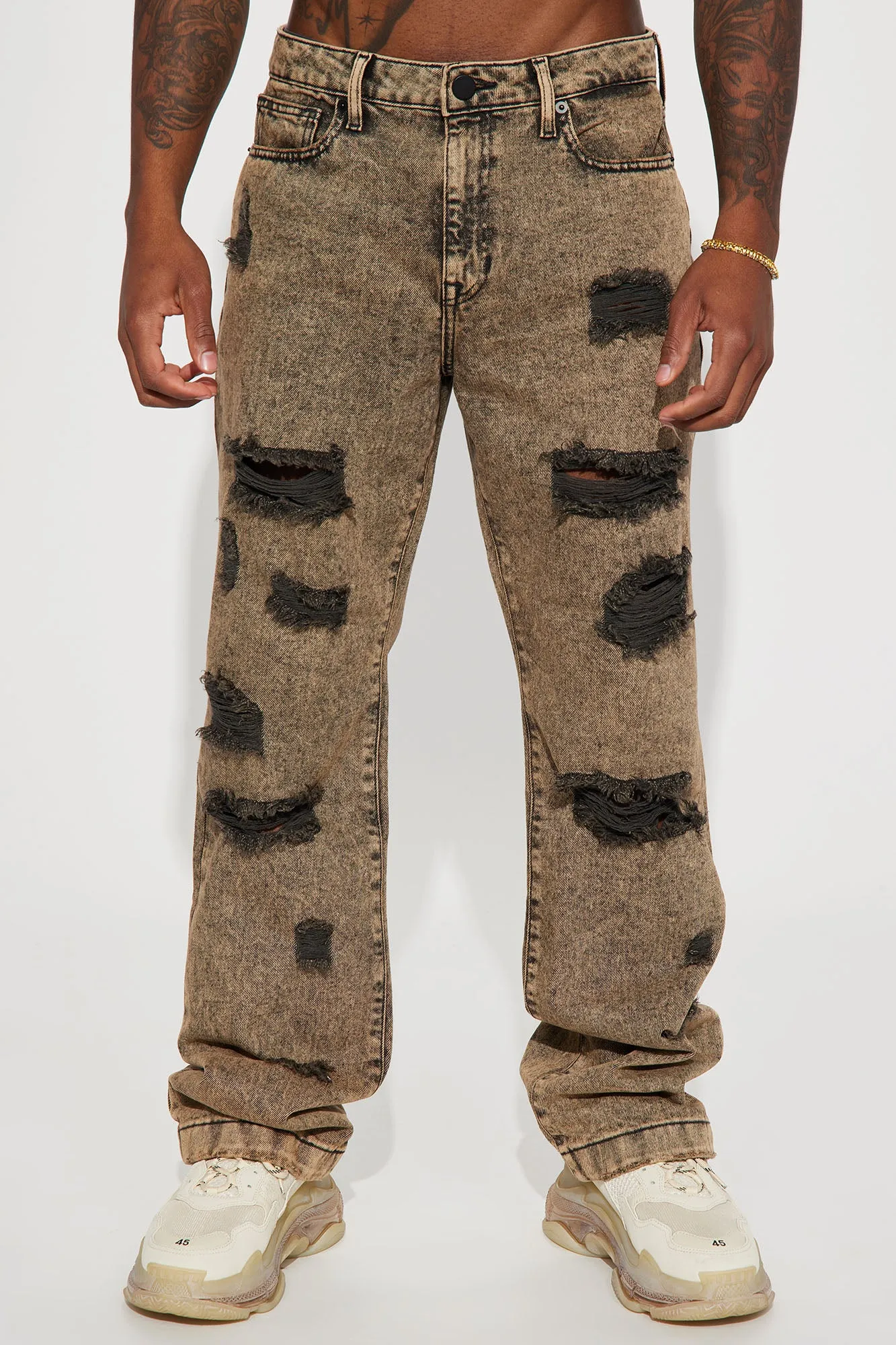 Been Through It Baggy Jeans - Acid Wash Black
