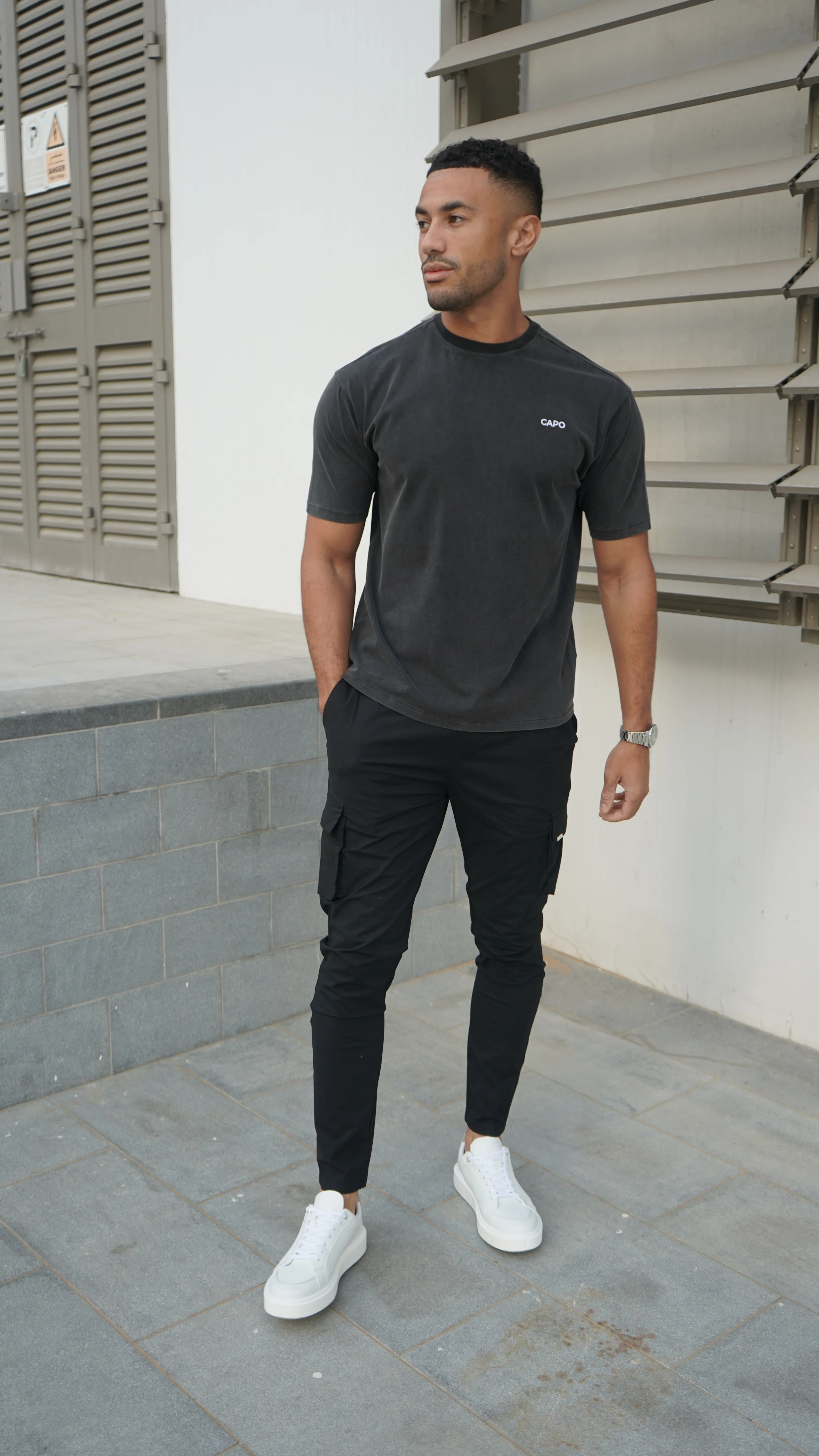 Capo Relaxed Embroidered T-Shirt - Acid Wash