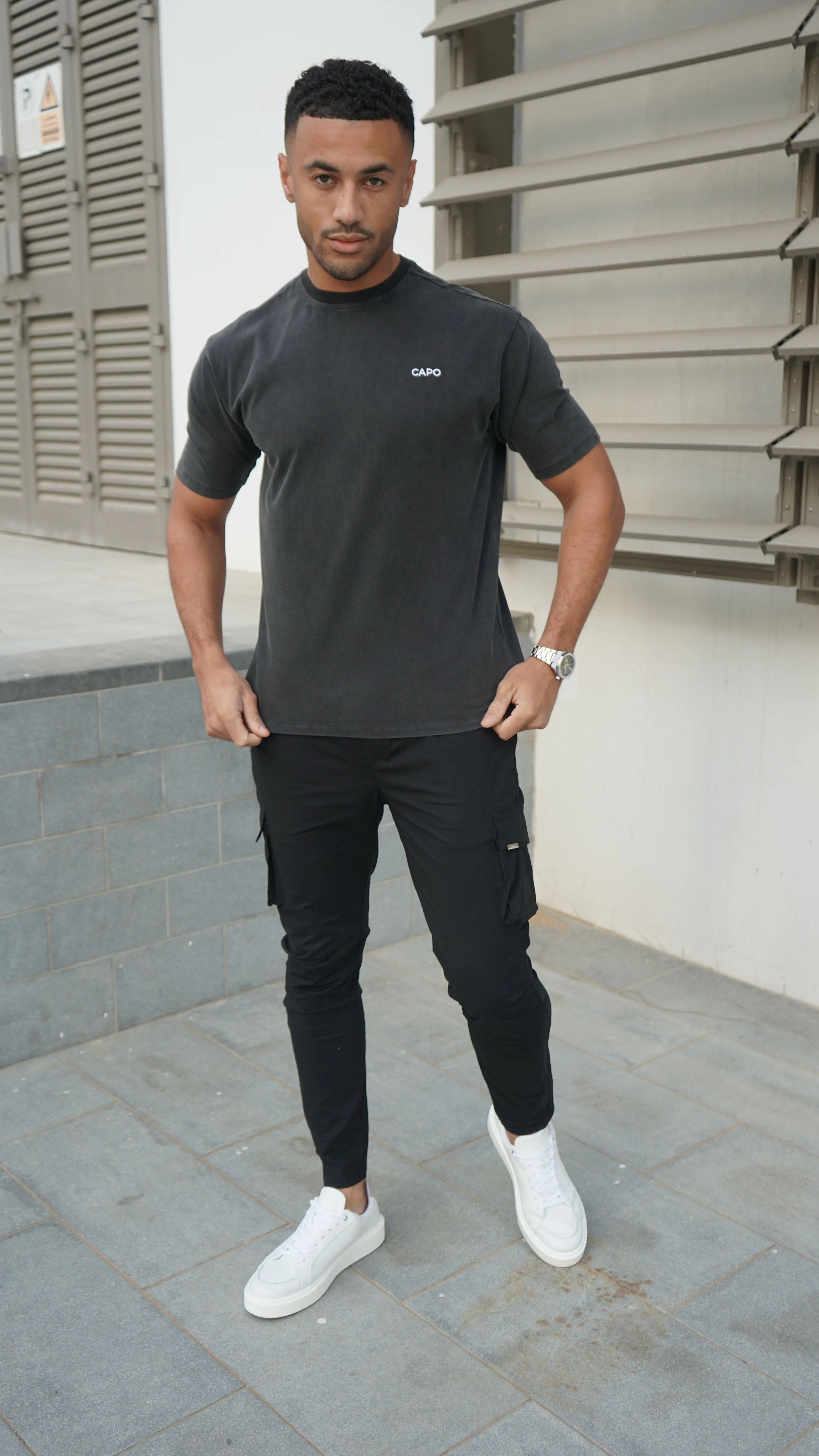 Capo Relaxed Embroidered T-Shirt - Acid Wash