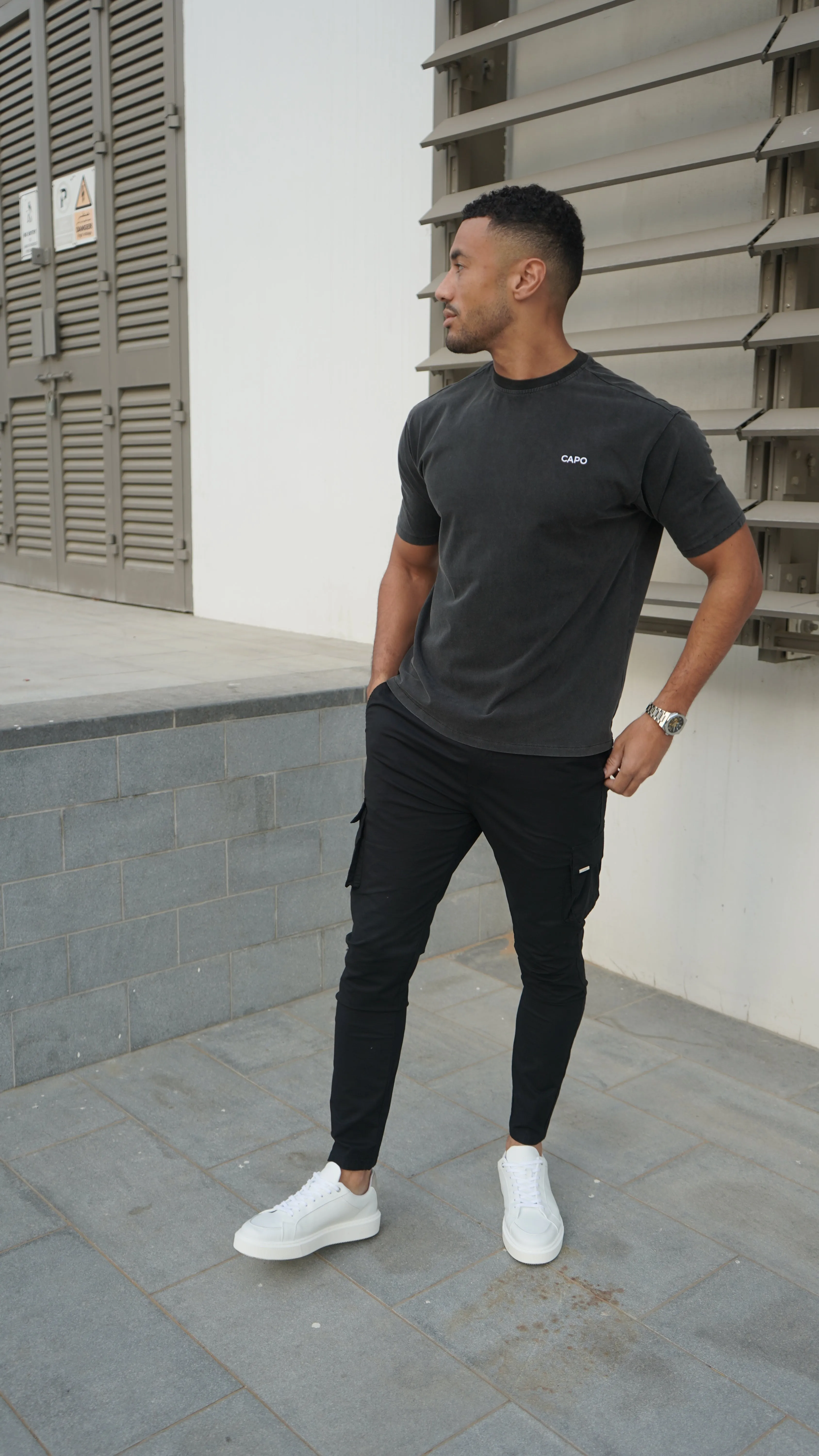 Capo Relaxed Embroidered T-Shirt - Acid Wash