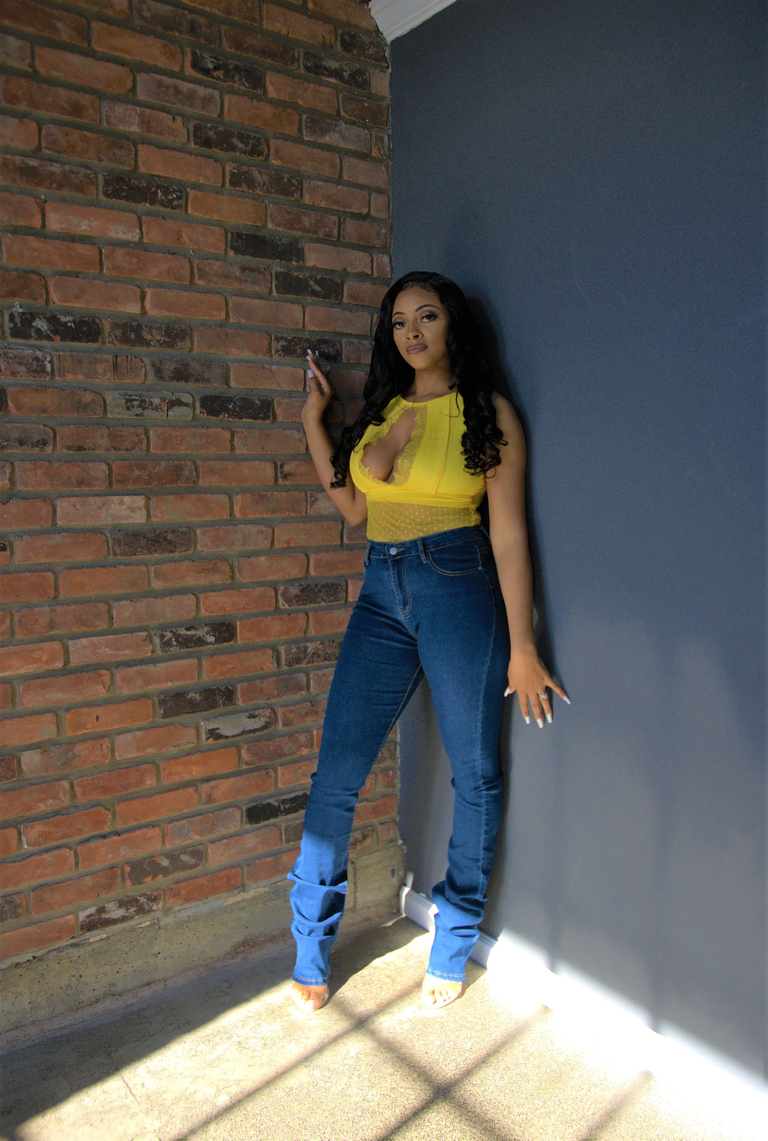 Dark Blue Stack Jeans