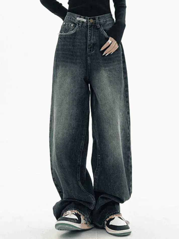 Dark Wash Vintage Baggy Boyfriend Jeans
