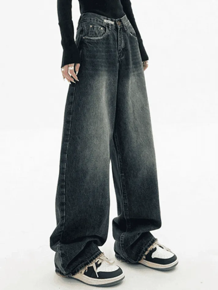 Dark Wash Vintage Baggy Boyfriend Jeans