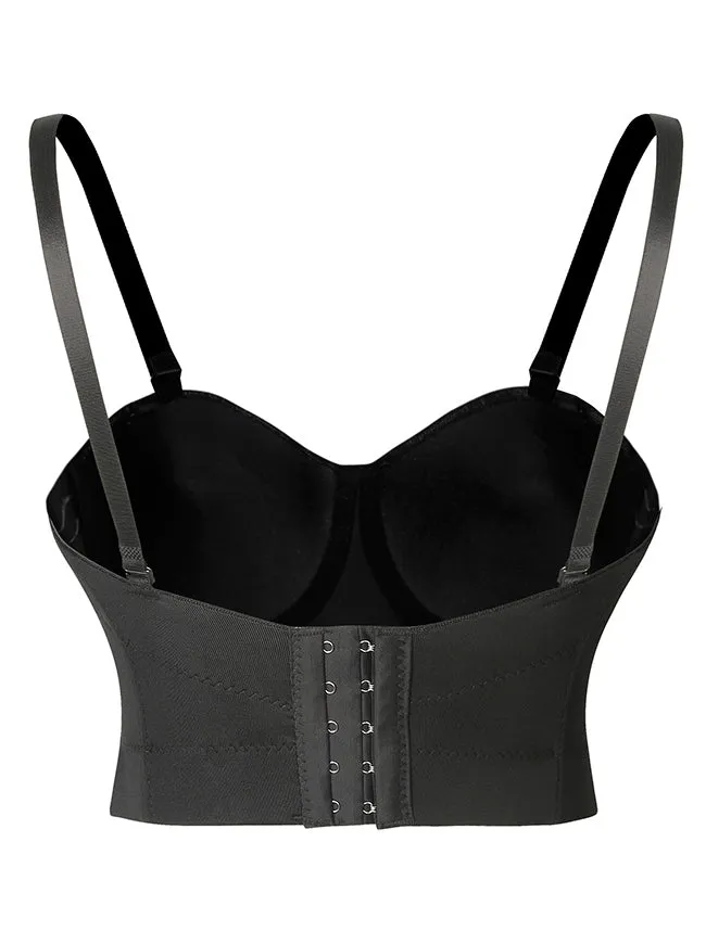 Diamond Bustier Crop Top Women Spaghetti Straps Tassel Chain Corset Bra Top