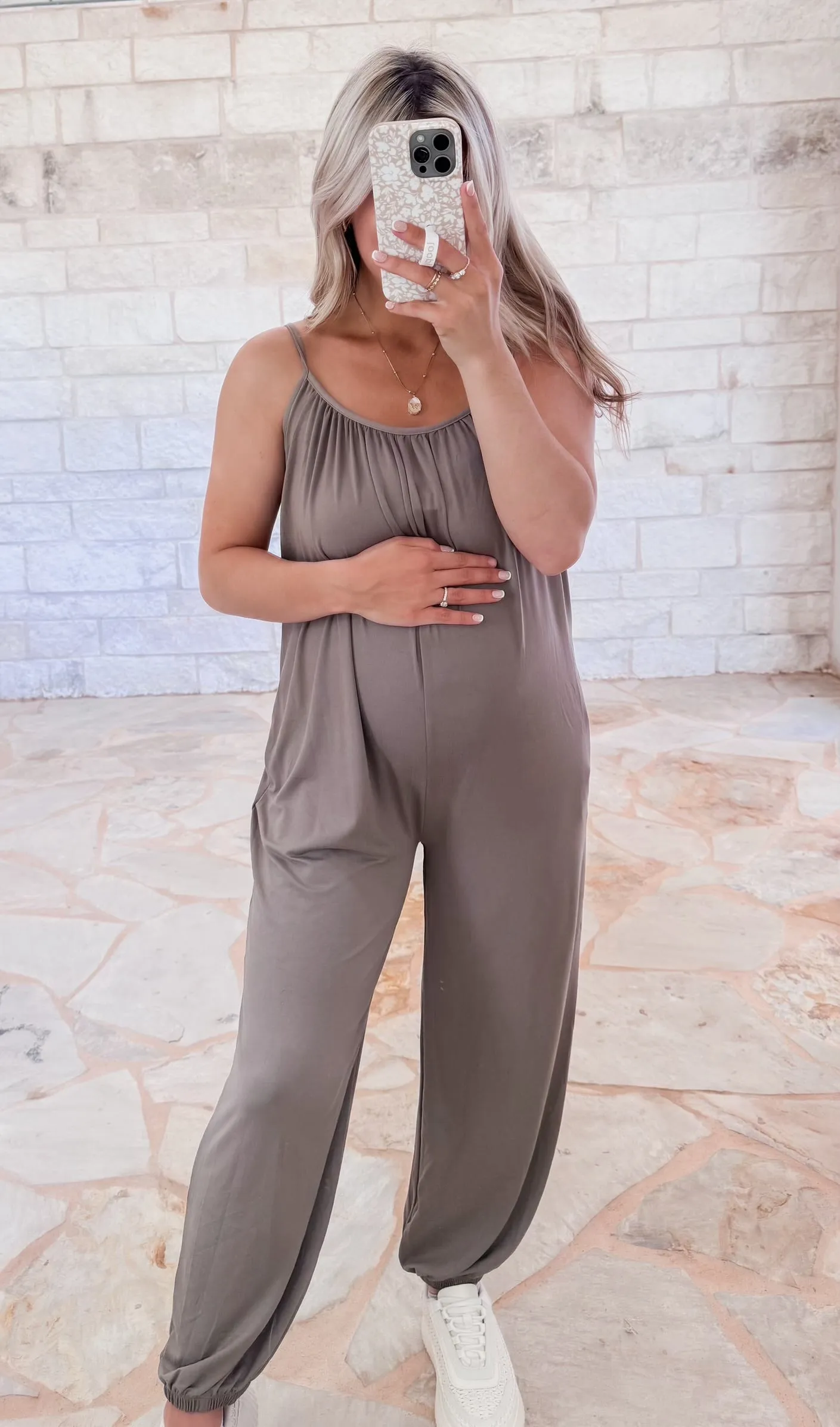 Ellie Taupe Casual Jumpsuit
