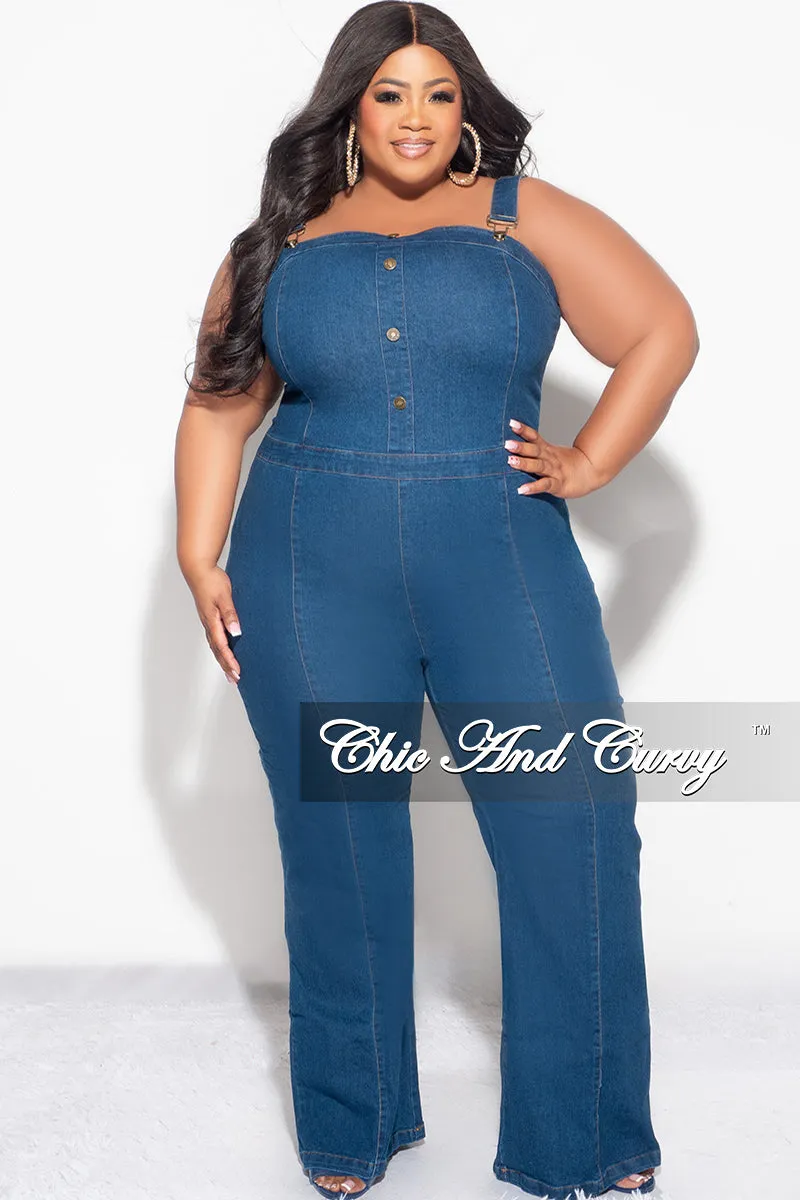 Final Sale Plus Size ZipUp Overalls in Denim