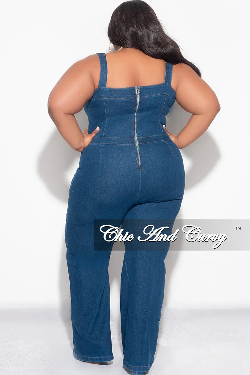 Final Sale Plus Size ZipUp Overalls in Denim