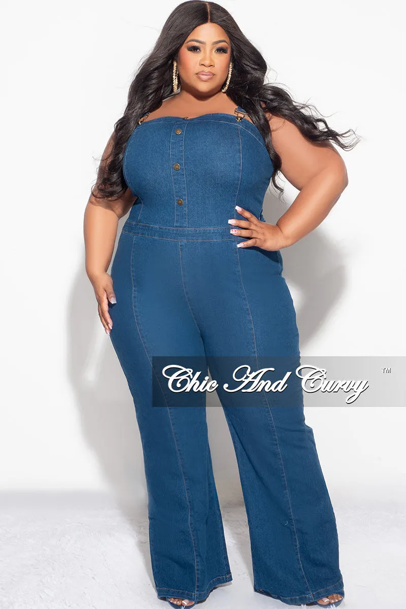 Final Sale Plus Size ZipUp Overalls in Denim