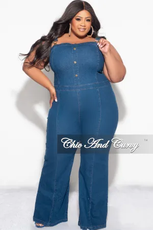 Final Sale Plus Size ZipUp Overalls in Denim