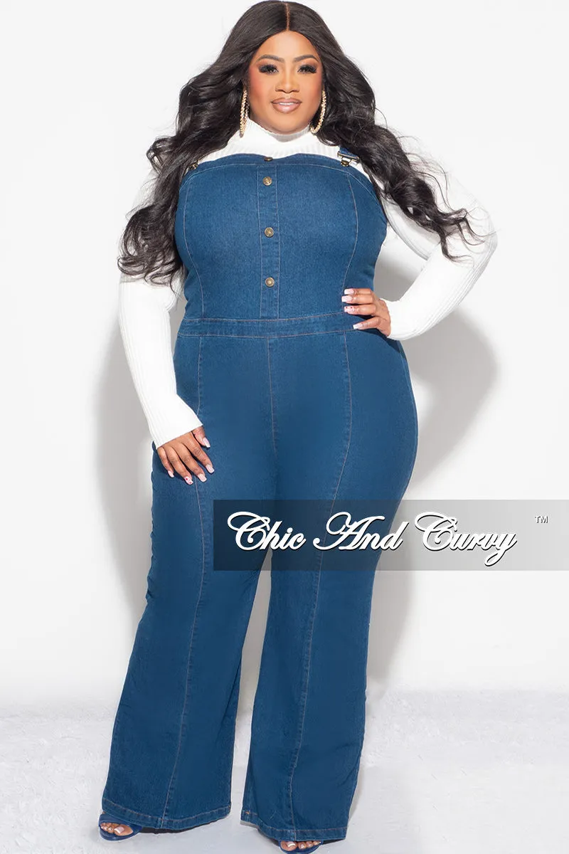 Final Sale Plus Size ZipUp Overalls in Denim