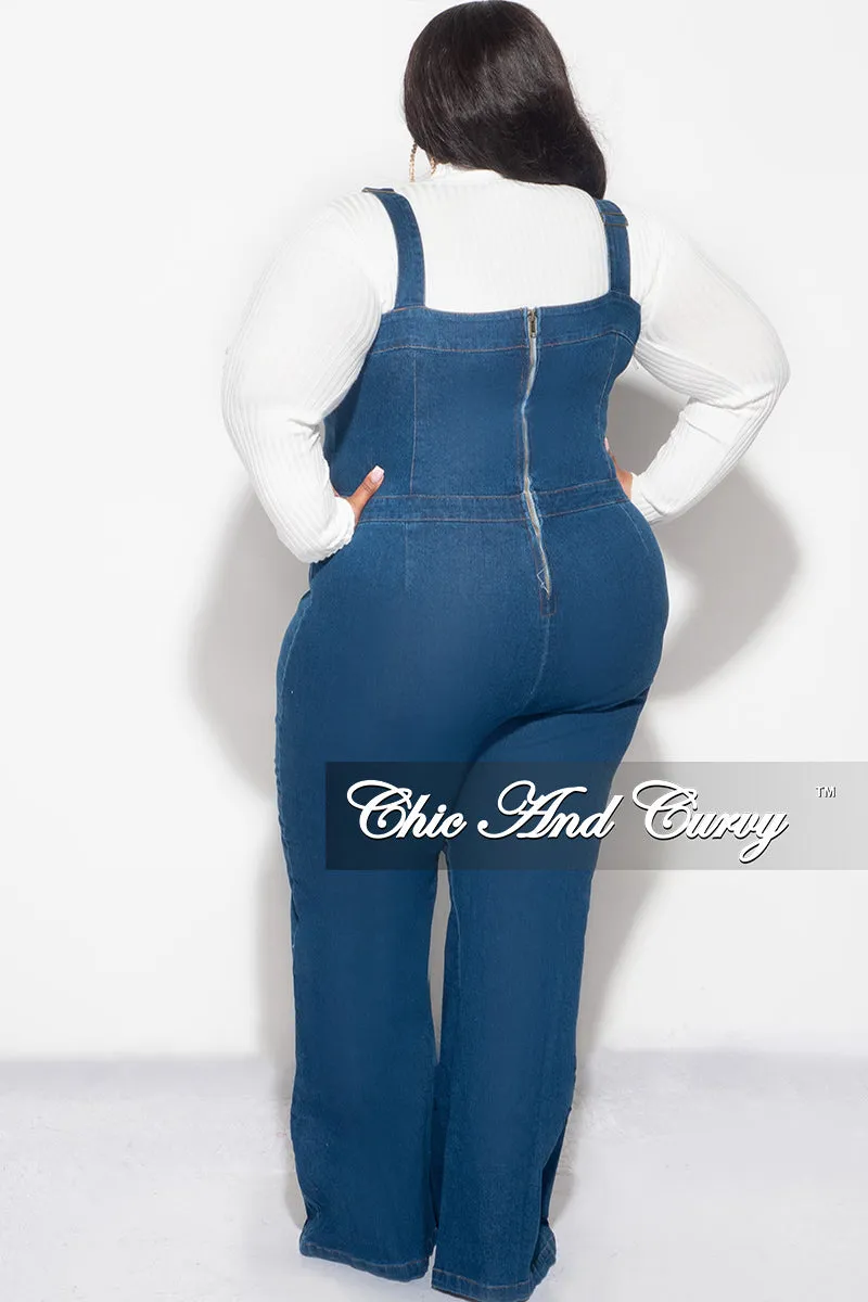 Final Sale Plus Size ZipUp Overalls in Denim