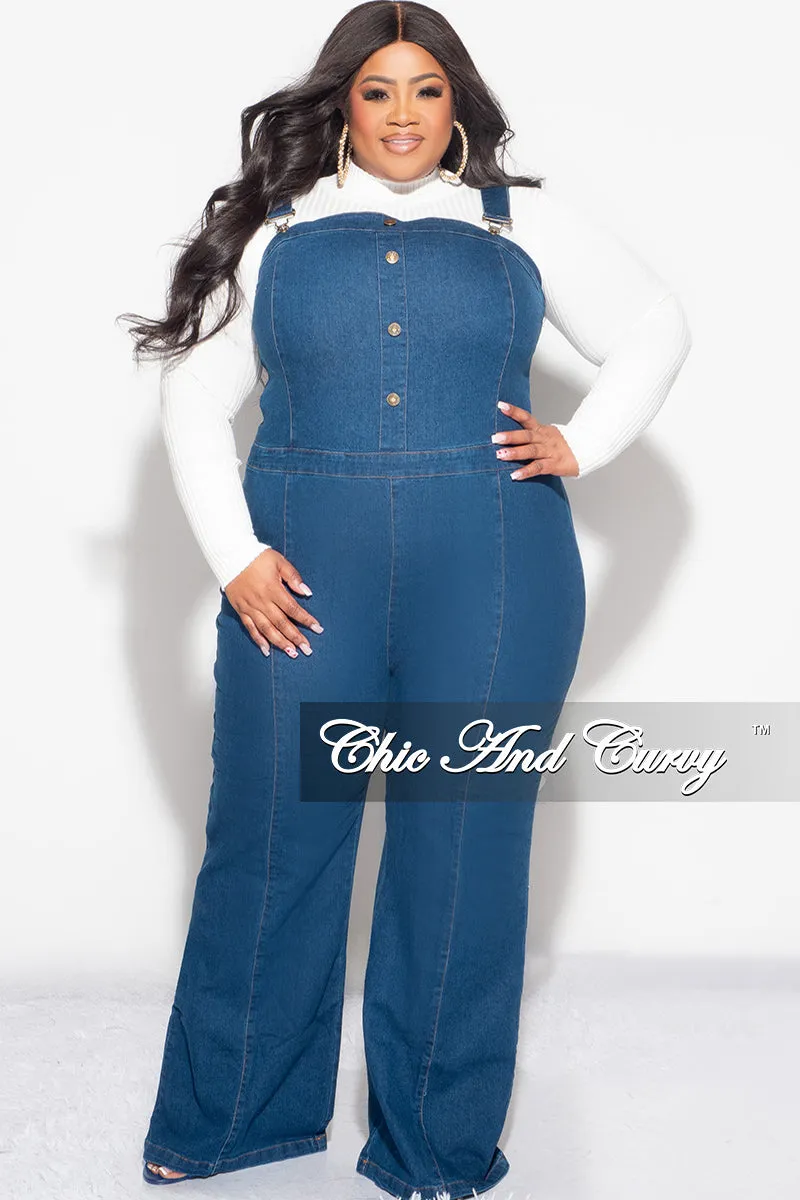 Final Sale Plus Size ZipUp Overalls in Denim