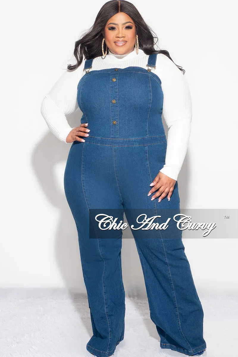 Final Sale Plus Size ZipUp Overalls in Denim