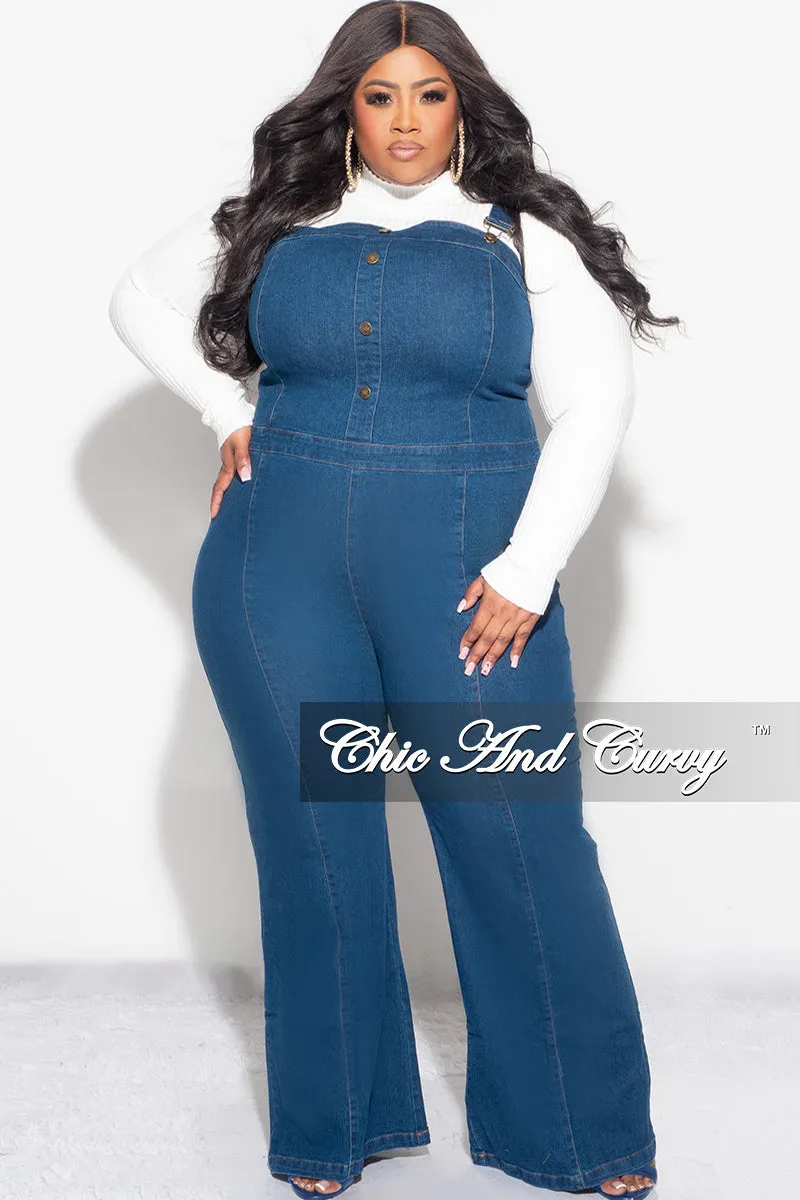 Final Sale Plus Size ZipUp Overalls in Denim