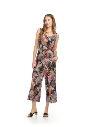 FLORAL PRINTED STRETCH JUMPSUIT