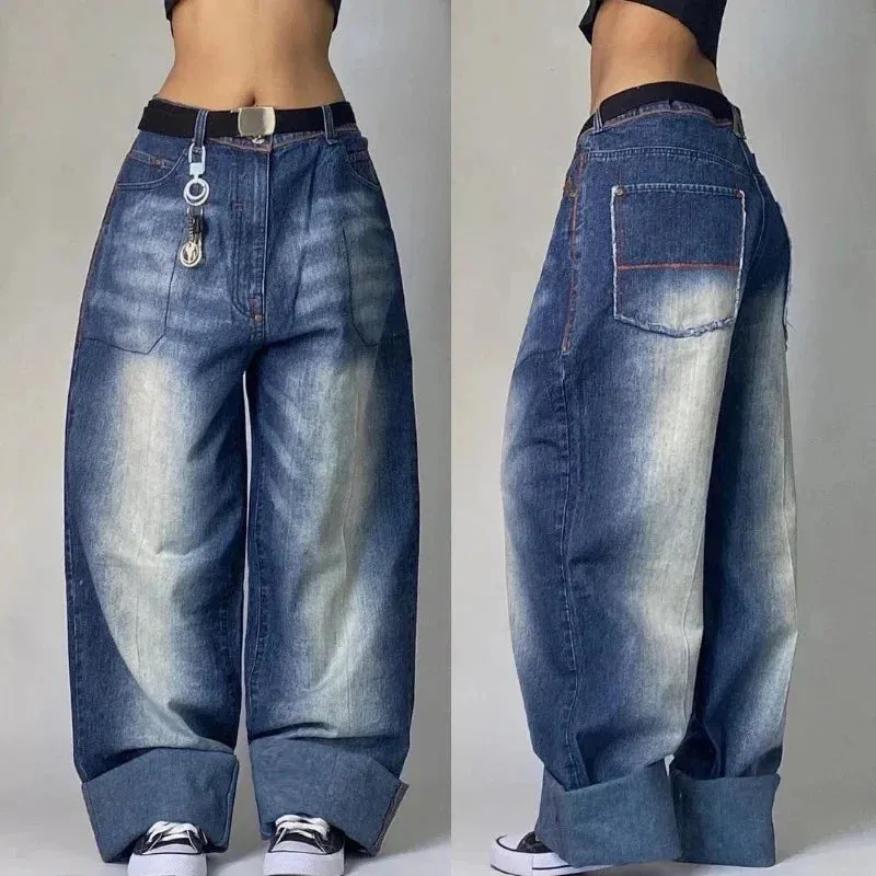 Flytonntore-Streetwear Men Outfits Tomboy Fits -Men Fall Outfits Outwear Streetwear y2k 90s Fashion Streetwear New Harajuku Solid Color Washed Baggy Jeans Men Y2K Fashion Retro Punk Casual Joker Gothic High Waist Wide Leg Pants