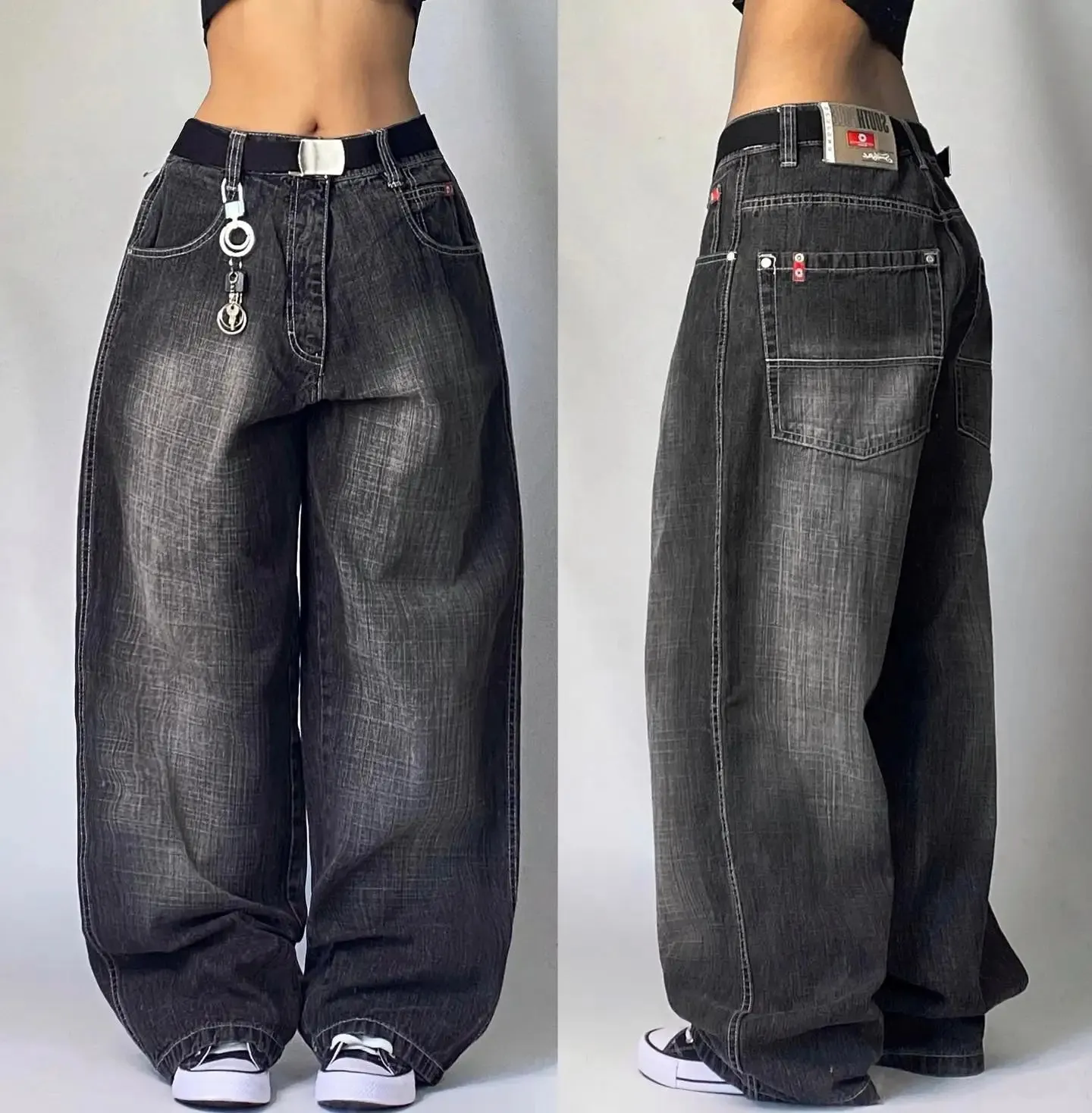 Flytonntore-Streetwear Men Outfits Tomboy Fits -Men Fall Outfits Outwear Streetwear y2k 90s Fashion Streetwear New Harajuku Solid Color Washed Baggy Jeans Men Y2K Fashion Retro Punk Casual Joker Gothic High Waist Wide Leg Pants