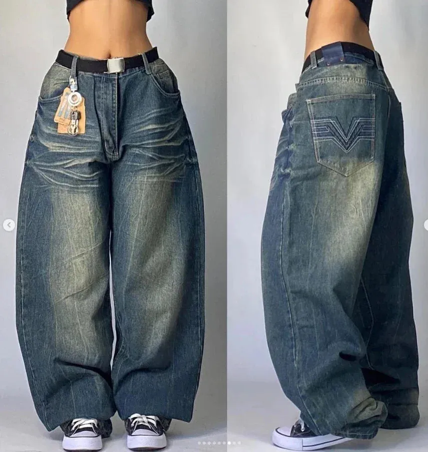 Flytonntore-Streetwear Men Outfits Tomboy Fits -Men Fall Outfits Outwear Streetwear y2k 90s Fashion Streetwear New Harajuku Solid Color Washed Baggy Jeans Men Y2K Fashion Retro Punk Casual Joker Gothic High Waist Wide Leg Pants