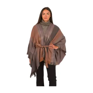 FSOR4618 - Belted Plaid Shawl