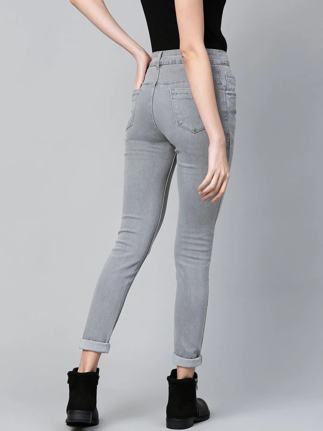 Grey Basic Regular Jeans