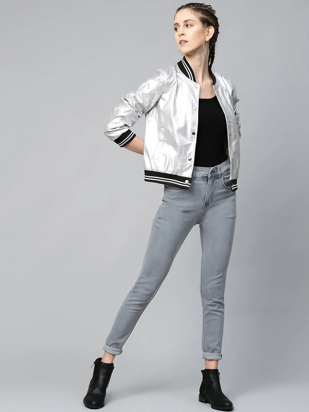Grey Basic Regular Jeans