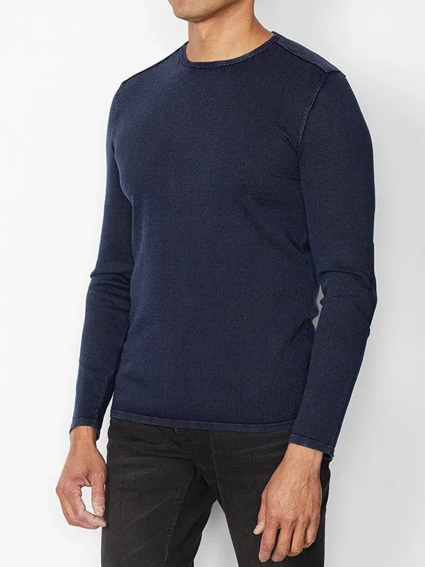 John Varvatos - The Long Sleeve Acid Wash Crew Neck