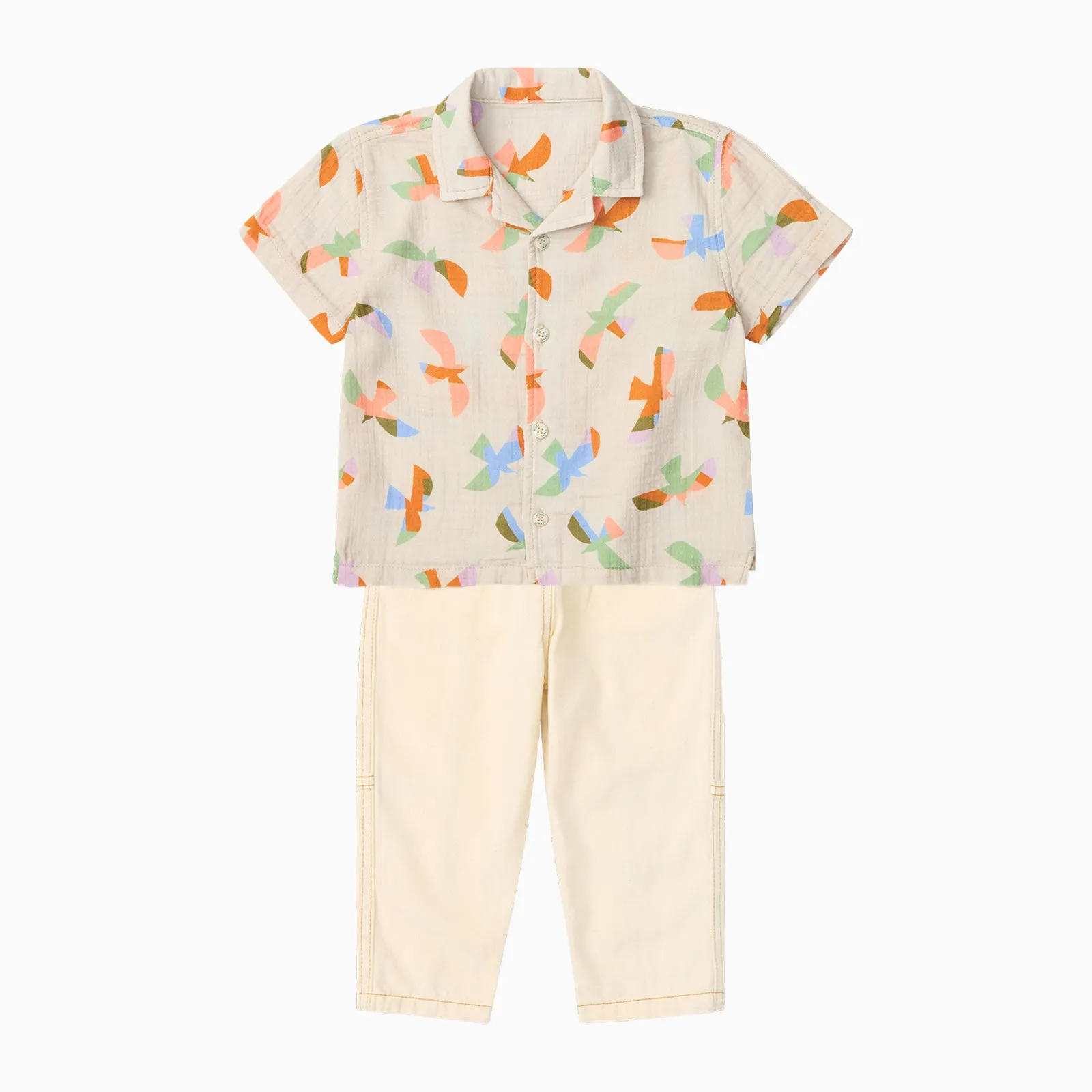 KIDLY by MORI Muslin Shirt and Jean Outfit