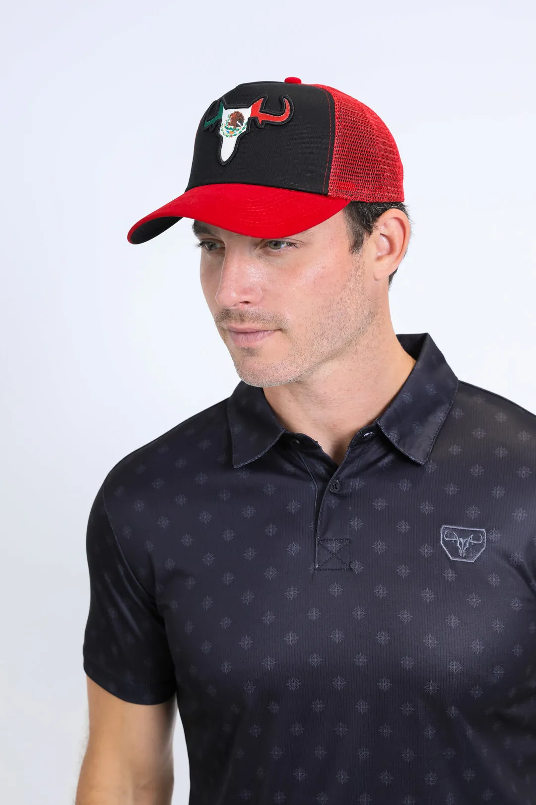 Mens MEXICO 3D Logo Baseball Red Cap