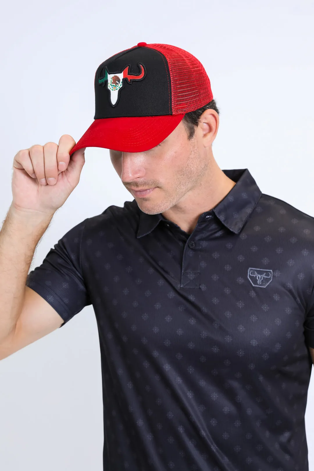Mens MEXICO 3D Logo Baseball Red Cap