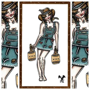 Moonshiner Pinup Original Painting