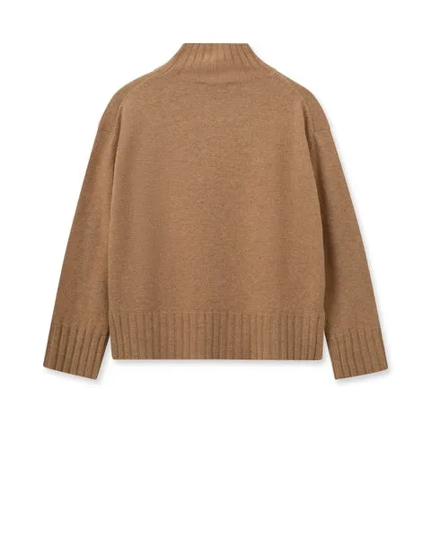 Mos Mosh Aima Cashmere Highneck Jumper-Tannin-165720